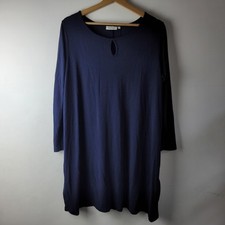 Masai Women Size S Navy Blue Stretch Jersey Dress Casual Smart Relax Career