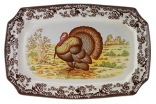 Spode Woodland Turkey Rectangular Ceramic Platter 17.5