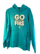 MIAMI DOLPHINS GO FINS THICK LOGO NIKE DRI FIT AQUA HOODIE