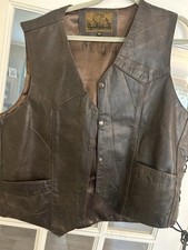 Mens USA Bikers LeatherKing Leather Vest 52 Live to Ride Eagle Motorcycle