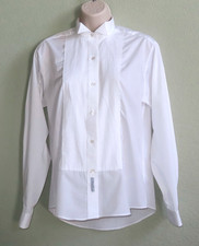 Lady West Tuxedo Shirt, Wing Collar, Pleated Bib, Polyester-Cotton, White, 12