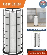 Modern Free Standing Toilet Paper Roll Holder - Holds 3 Rolls, Matte Finish