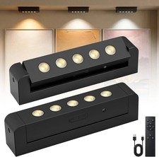 2PCS Rechargeable Remote Spot Lights with Timer Dimmable Battery Operated Light