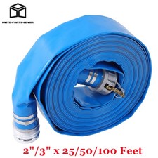 2"/3" x 25/50/100 Foot PVC Lay Flat Discharge Hose with Aluminum Pin Lug Fitting