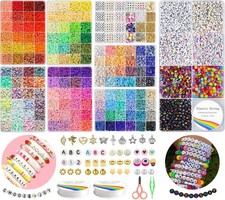 Clay Beads Bracelet Making Kit with 1600 Letter Beads for DIY Crafts