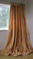 Stunning Vintage Toile Large Interlined Curtains - Pair 1