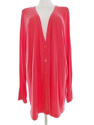 ZIZZI Damen Geknöpfte Tunika Bluse Gr. L Rosa Viskose 100% Langer Ärmel Knöpfe
