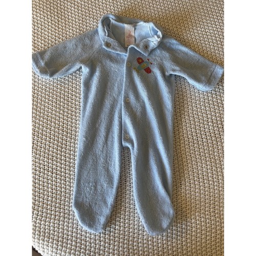 Kent Inc Baby Vintage Blue Terry Cloth Footed Sleeper Romper Airplane Newborn