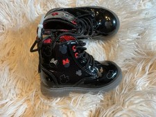 Disney. Junior Minnie Mouse Black Shining Boots With Lights