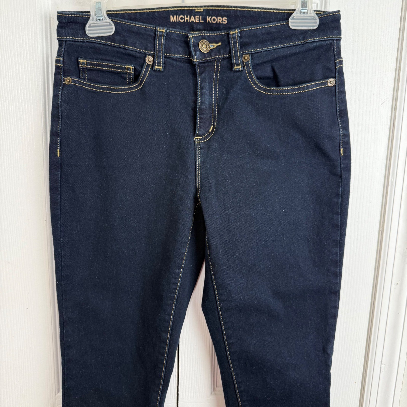 Michael Kors Womens Size 4 Dark Wash Skinny Jeans Indigo Blue Stretch Denim