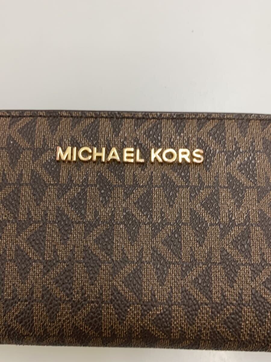 MICHAEL KORS Bifold Wallet Leather Brown Patterned Women's
