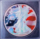 U.S. Mint 2007 American Eagle 1 oz .999 Fine Silver colorized and holographic