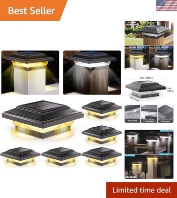 48-Hour Lasting 4x4 Solar Post Lights - 50 Lumen Set, Easy Outdoor Installation