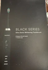 Aquasonic Black Series Whitening Toothbrush w/ Extra Heads & Case NIB