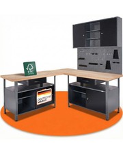 Ondis24 Werkstattset Ecklösung Classic One Werkbank Metall Werkzeugschrank Haken
