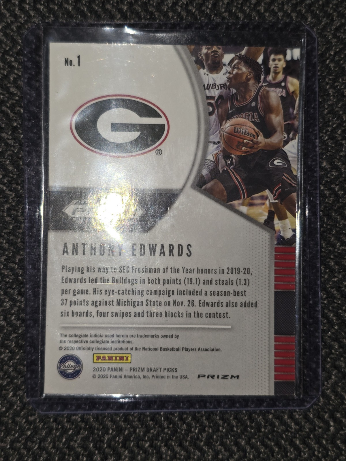 2020-21 Panini Prizm - Anthony Edwards #258 (RC) Rookie PSA 9 MINT + Extra view 7