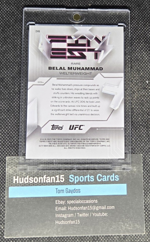 Belal Muhammad 2025 Topps Finest UFC Rare #246 Gold Refractor 6/20 ...