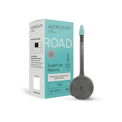 Aeron Fahrrad Schlauch Road - SuperLite Race AL 28-32 Presta Valve 65/700C