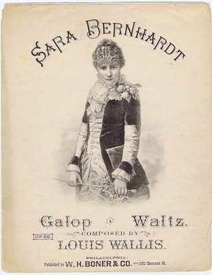 The Great Sara Bernhardt - Parisian actress, painter, salon star - 1880 - Full!