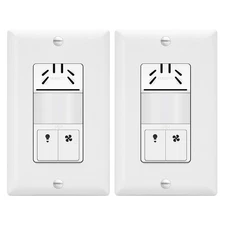 Dual Tech Humidity Sensor Switch, Infrared PIR Motion & Air Moisture Detection, 