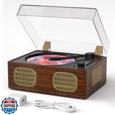 Vintage CD Player with Speakers Bluetooth, Time Music Box, Retro