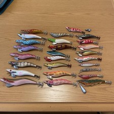 egi squid jig fishing lure set of 26 multicolor with case new used mix from jpn