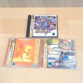 Sega Saturn console white bundle with 6 Games & 2 controllers Japanese System