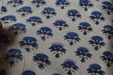 NO TARRIF CHARGES 100 ZK 146 Hand Block Print Floral Fabric100 Cotton 2.5 Yard