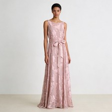 Tahari ASL Women's Sleeveless Ribbon Waist Gown Dress
