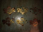 Lot Of 6 Vintage Rusty Brass Cabinet Drawer Pull Handles Ornate Antique Pulls — photo 2