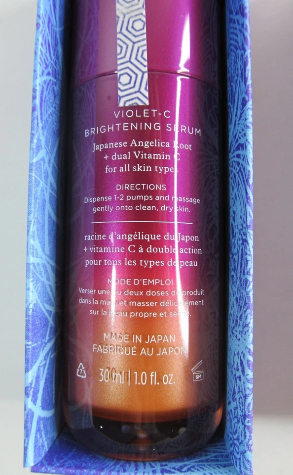 New TATCHA Violet-C Brightening Serum 30ml/1.0oz Pump Angelica Root/Vit C/AHA - Image 2 of 4