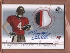 MARQUISE WALKER 2002 SP Authentic 242 Rookie Patch Auto Card/250 ~ BUCS/MICHIGAN. rookie card picture