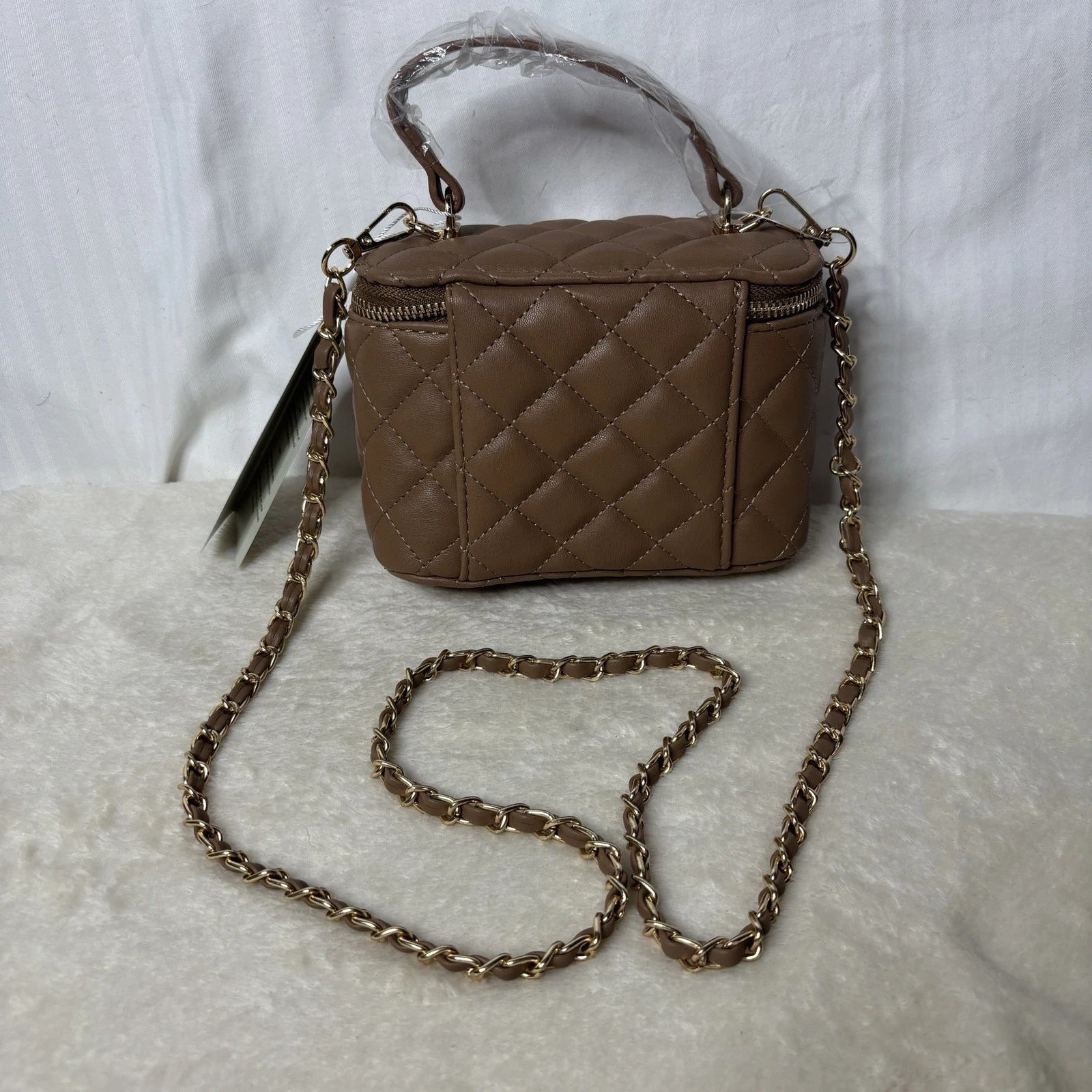Valentino Orlandi Borsa Vanity Box Manico Superiore in Taupe (NUOVA) MSRP $330