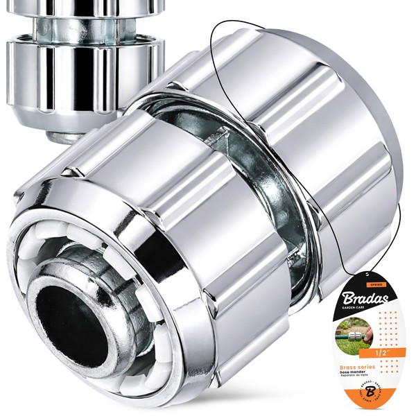 Schlauchverbinder 1/2'' Reparator Kupplung Anschluss SchlauchstüCk Verchromt-image