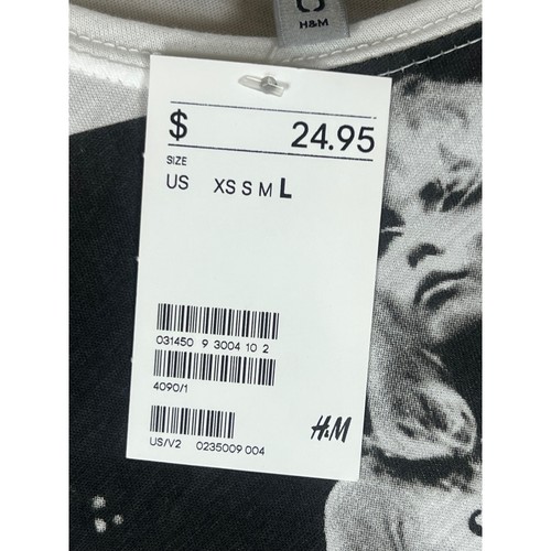 NWT H&M Divided BLONDIE Graphic Dress Sleeveless Maxi White Black Yellow L 2014 - Picture 11 of 11