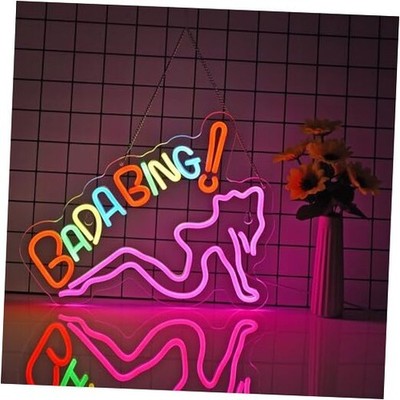 ZODZ Bada Bing Neon Sign for Wall Décor Sopranos Merch Dimmable