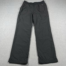 Vintage Nike Pants Womens Medium Black Mesh Lined Woven Windbreaker Gray Tag Y2K