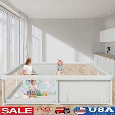 Large Safe Toddler Playpen W/ Anti-Collision Design 360  View Easy Assembly New