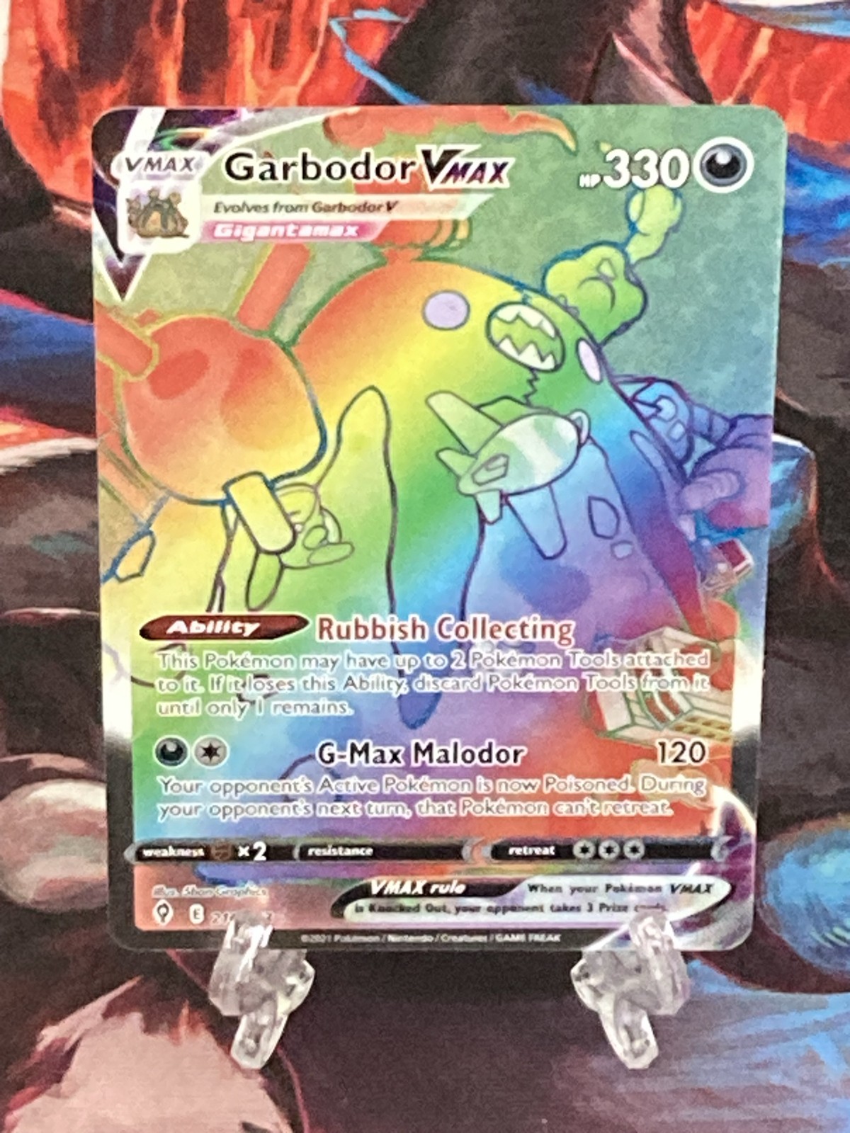 Garbodor VMAX (Secret) 216/203 SWSH07: Evolving Skies Holo