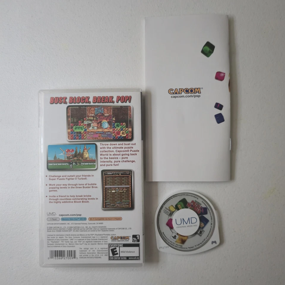 Capcom Puzzle World Sony PSP Complete Case Manual UMD Disc Puzzle Video Game - Image 2 of 2