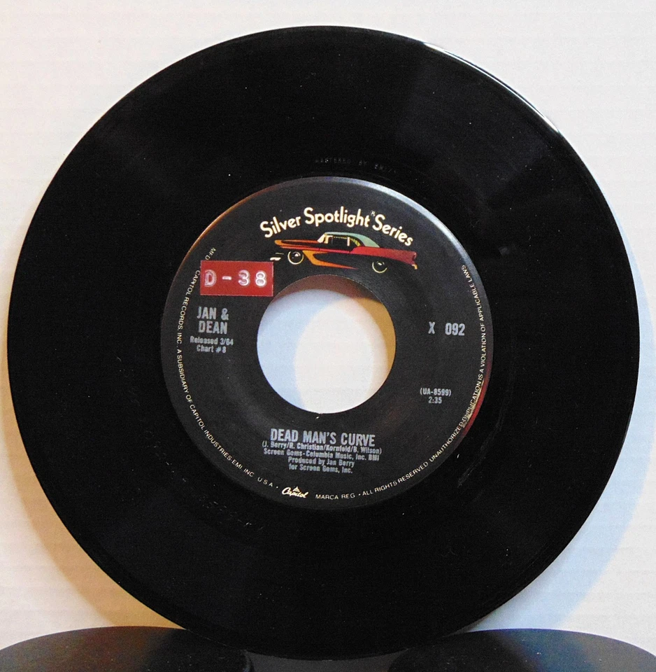 Jan & Dean - Dead Man's Curve / Drag City - EMI America Rock 45 RPM 7" Single - Image 3 of 4