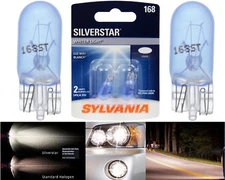 Sylvania Silverstar 168 4.9W Two Bulbs Front Side Marker Parking Replace OE T10