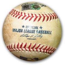 Hyun-Jin Ryu Game Used Baseball 7/13/14 Dodgers Pitch Dirt vs. Headley HZ162090