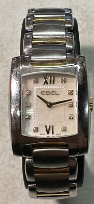 Ebel Brasilia Ladies Watch #1256M32 18kt Gold & Stainless 10 Diamonds 256 Quartz
