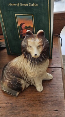 Antique Collie Shephard Ceramic Figurine Hand Painted