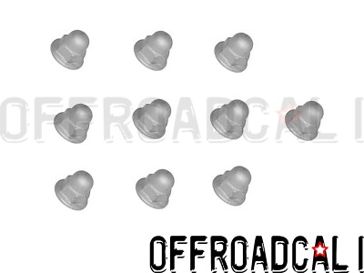 10 Pack Chrome Acorn License Plate Nuts For Volvo - Metric 6MM (Part #968458) - Bright Chrome Finish