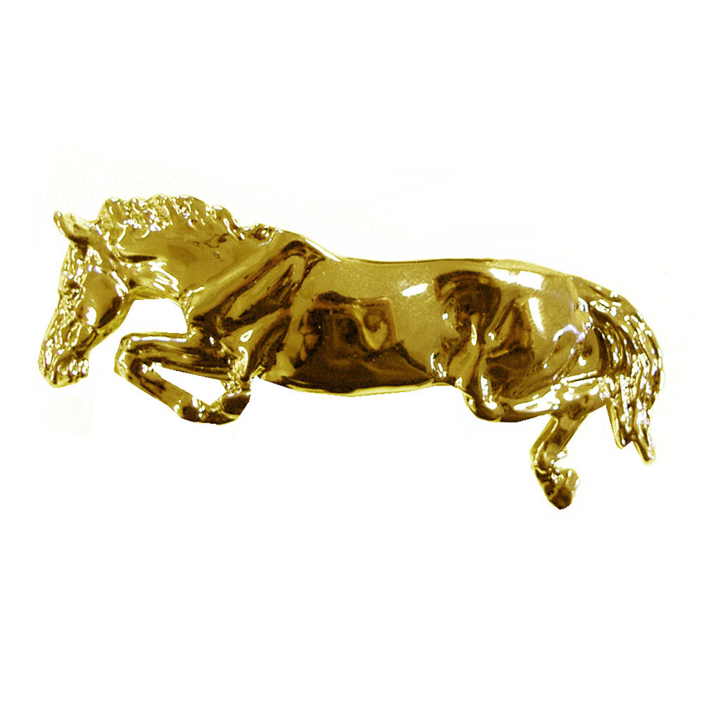 Equine Barrette Hair Clip - Jumping Horse Gold and Platinum  display picture 3