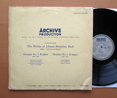 APM 14033 JS Bach Overtures no. 2 & 3 Scheck Rieger ARCHIV Mono Vinyl NM/VG