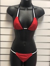 Jelly Swimwear Caged Red/black/white Bikini Size Small