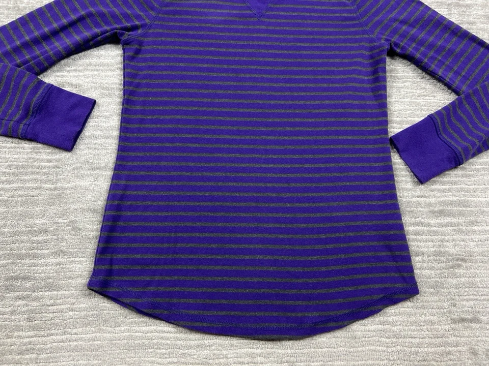 Suéter Made for Life Mujer Pequeño Púrpura Gris Rayas Ligero Mezcla de Algodón Foto 3 de 4